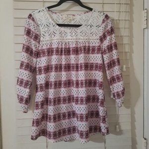 Ember / L / Purple and Ivory Lace Detail Top